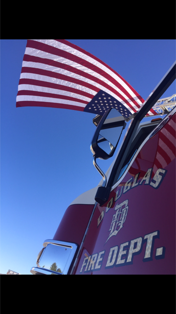 Douglas Fire Truck and American Flag