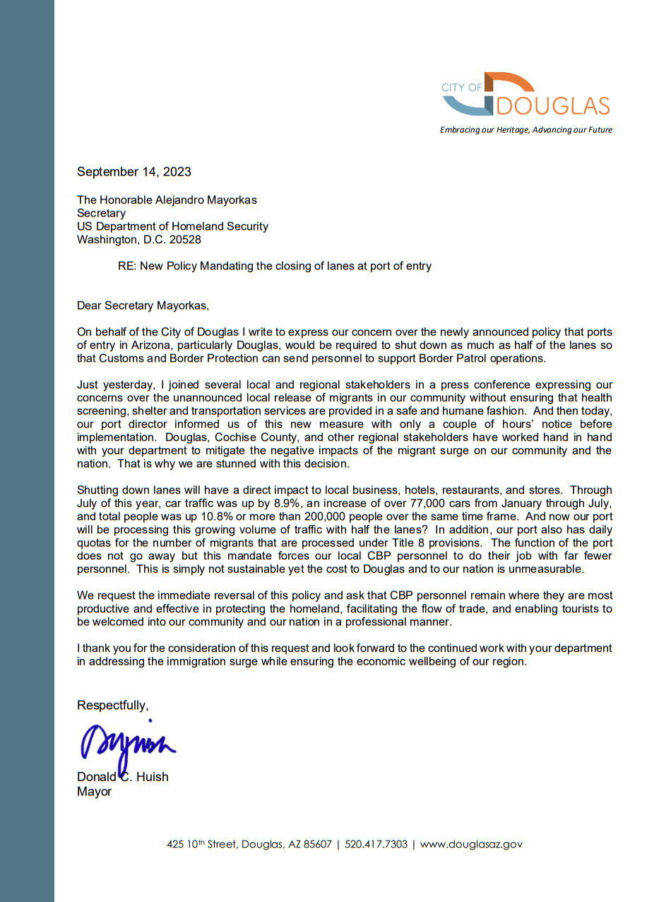 Letter - Honorable Alejandro Mayorkas