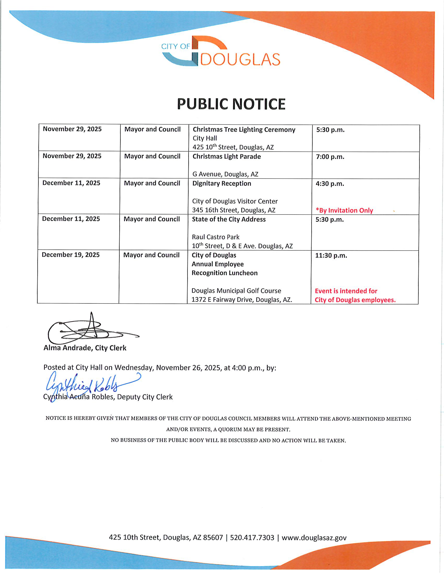 Council Events Public Notice 112625